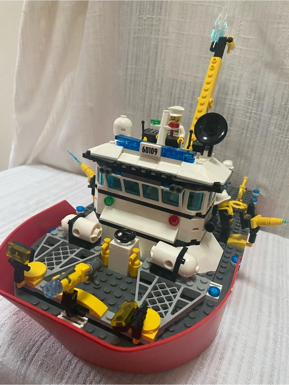 LEGO City 60109 Fire Boat, Complete (w/ 1 color sub); 5 Minifigures & 3 Manuals